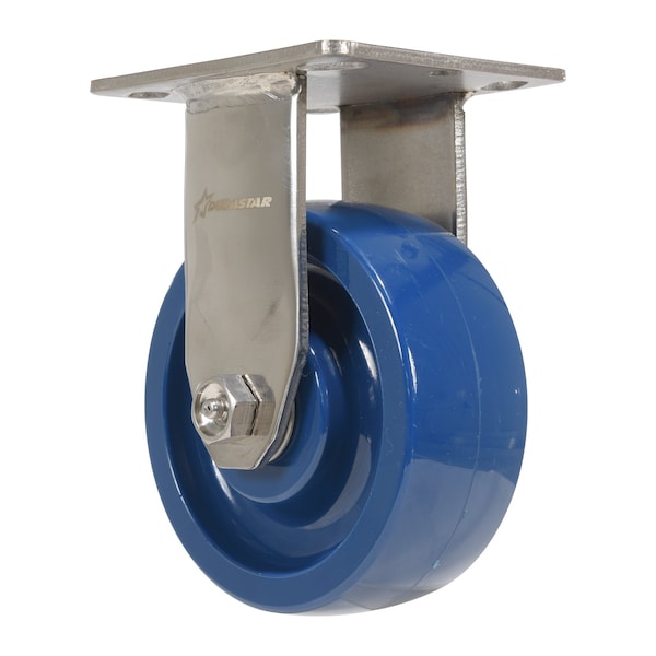 Solid Polyurethane Rigid Caster 5 In. Diameter X 2 In. Width 1000 Lb. Capacity Dark Blue